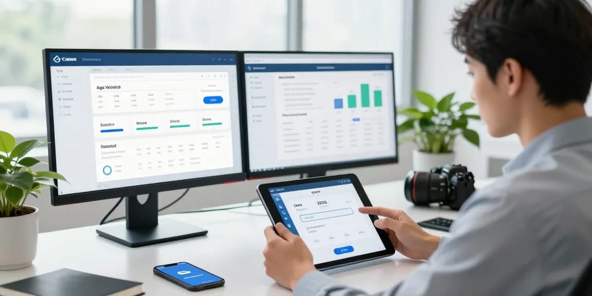 Effortless age verification system in a modern office environment, demonstrating user engagement with AI technology.