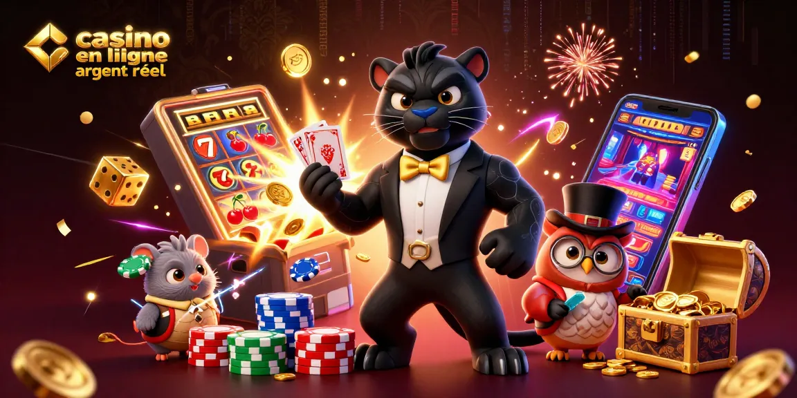 Profitez de l'excitation des jeux avec le casino en ligne argent réel, personnages de casino animés et machines à sous.