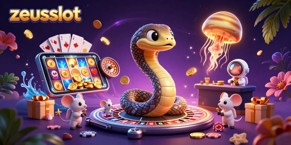 Experience zeusslot excitement as astronaut mice bet on a giant roulette wheel with vibrant gaming elements.