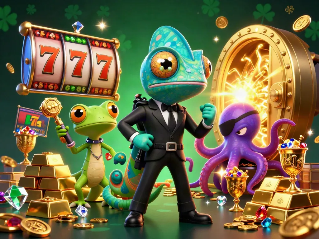 Slot gacor malam ini dengan agen chameleon dan teman gecko di kasino bertabur harta.