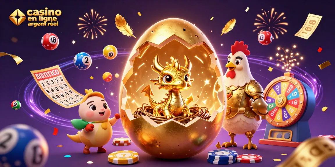 Plongez dans l'univers de casino en ligne argent réel avec un dragon doré entouré de jeux dynamiques.