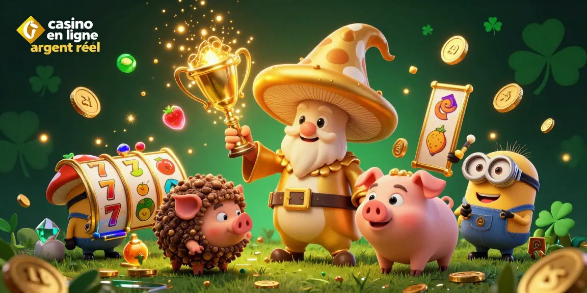 Profitez de l'excitation du casino en ligne argent réel avec une illustration vibrante de héros fantastiques !