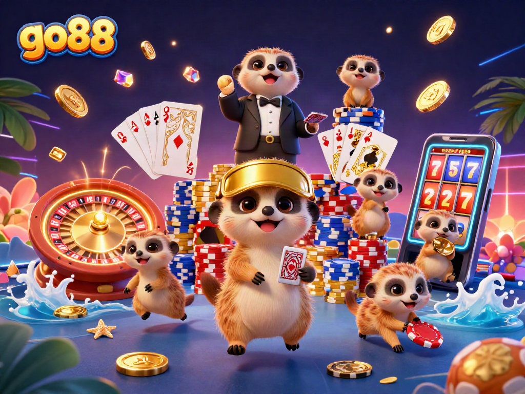 Experience the excitement of go88 as meerkats manage a vibrant casino scene.