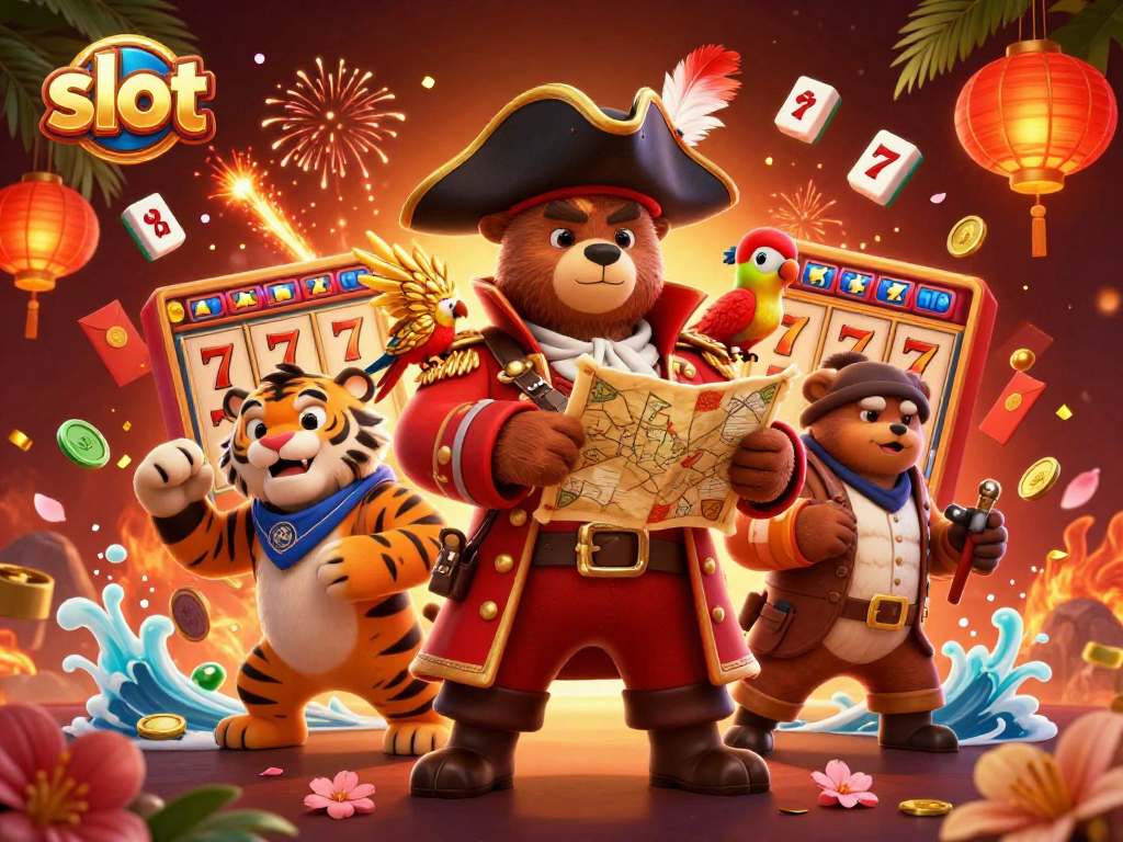 Experience thrilling slots and jackpot excitement in this vibrant 3D casino illustration.