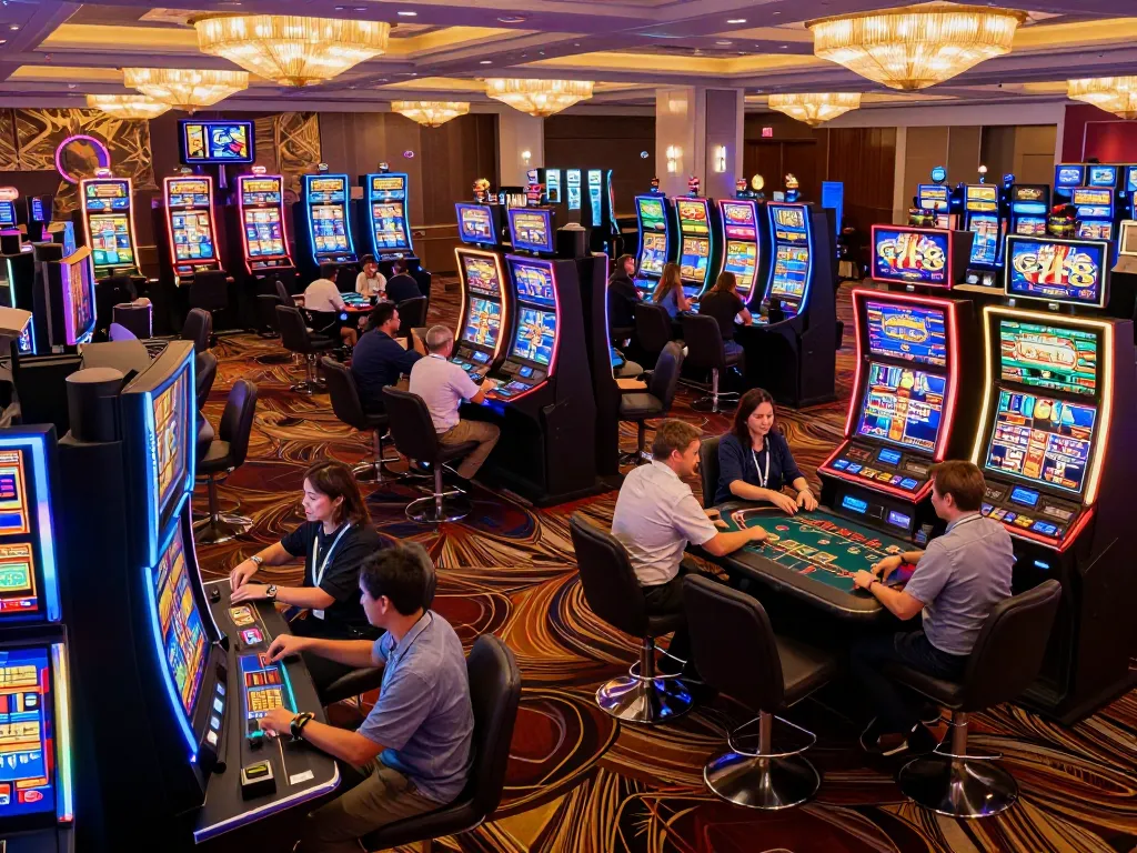 g28 gamblers enjoying vibrant casino floor games with excitement and vibrant activities