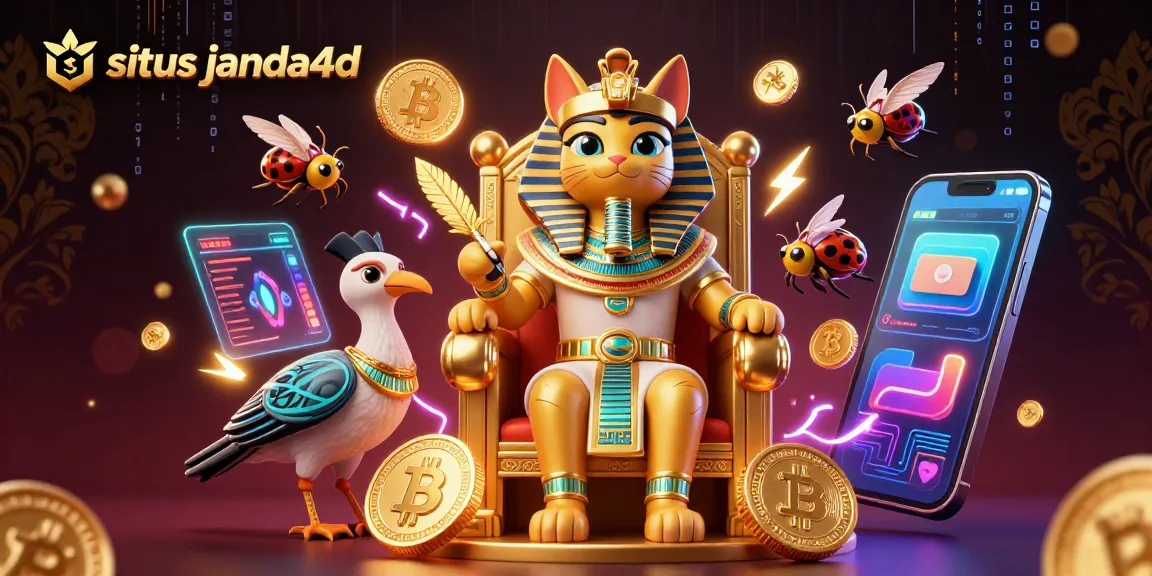 Permainan menarik di situs janda4d dengan kucing Mesir dan elemen cryptocurrency