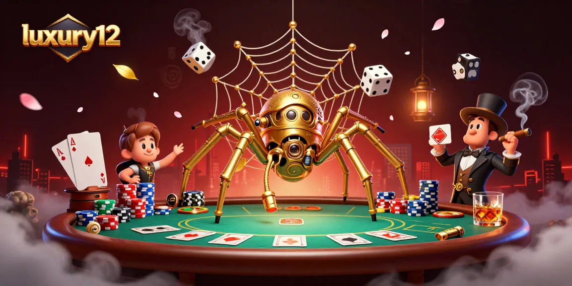 Play on luxury12's immersive poker experience featuring steampunk characters amidst dynamic casino elements.