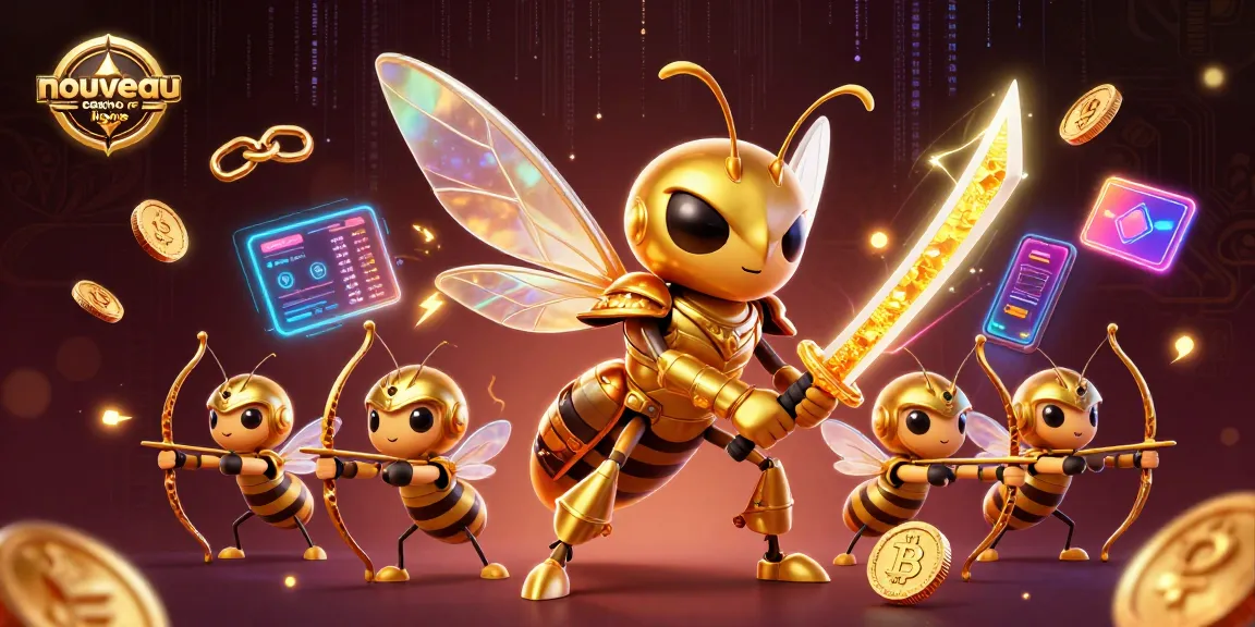 Examinez le nouveau casino en ligne avec une illustration 3D présentant des personnages et éléments de jeu dynamiques.