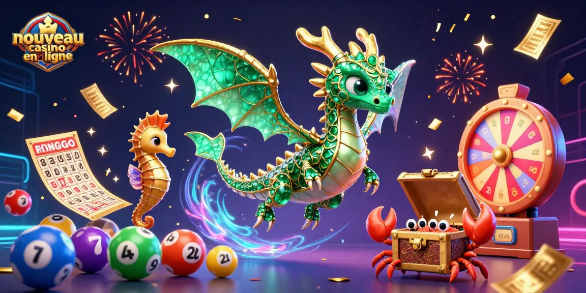 Gagnez au nouveau casino en ligne avec une illustration 3D captivante de dragon et d'éléments de jeu