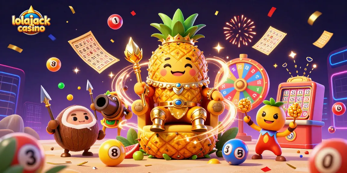 Experience winning at lolajack casino with vibrant 3D characters celebrating exciting game elements.