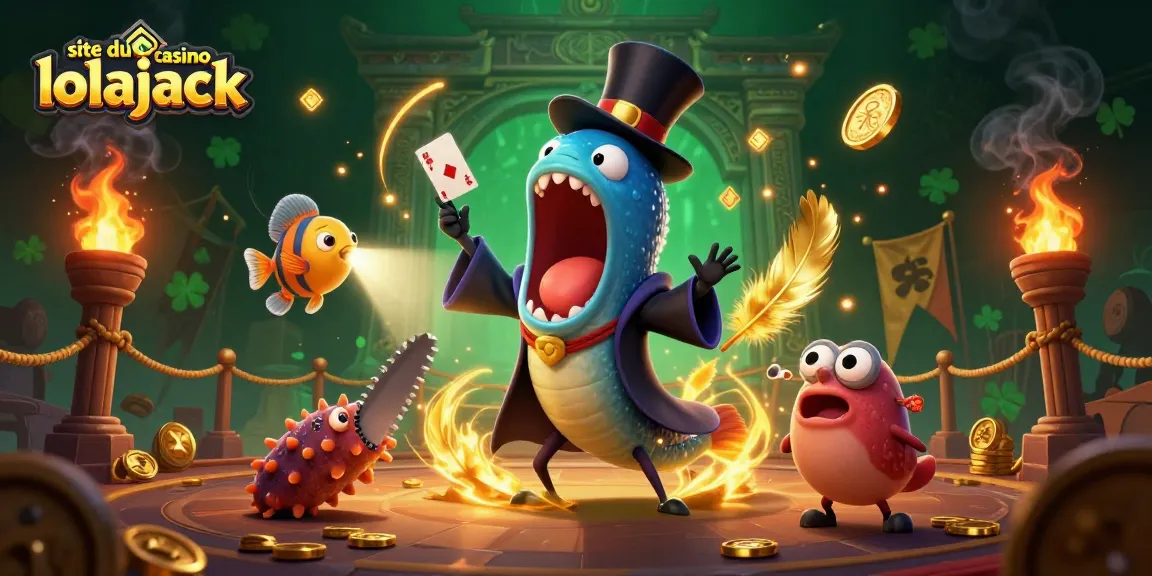 Engage in gameplay at the site du casino lolajack with cartoon characters performing magic tricks.