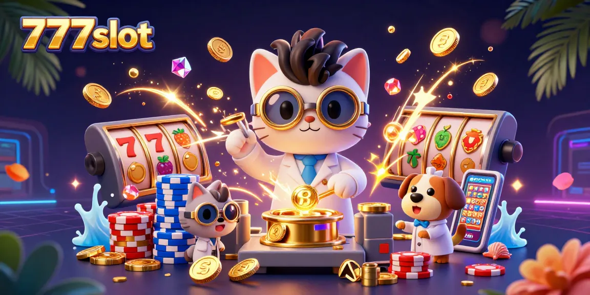 Menangkan keberuntungan dengan 777slot dalam ilustrasi kasino penuh warna dan detail
