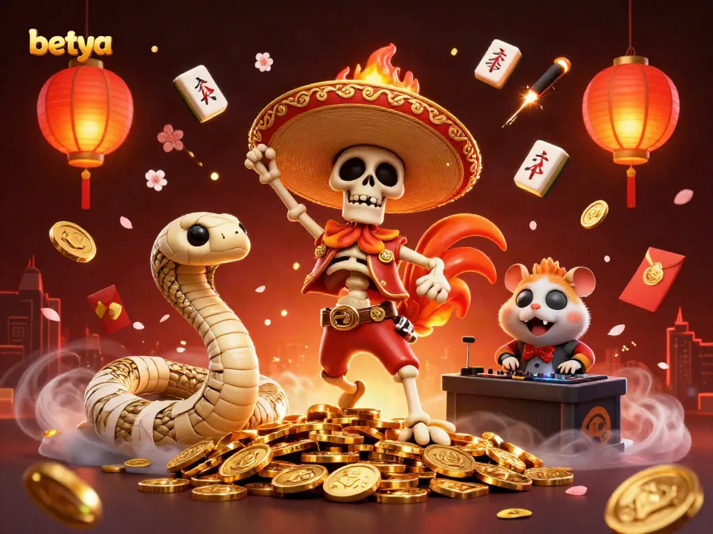 Experience dynamic betting excitement with betya in a vibrant 3D casino illustration featuring lively characters and engaging elements.