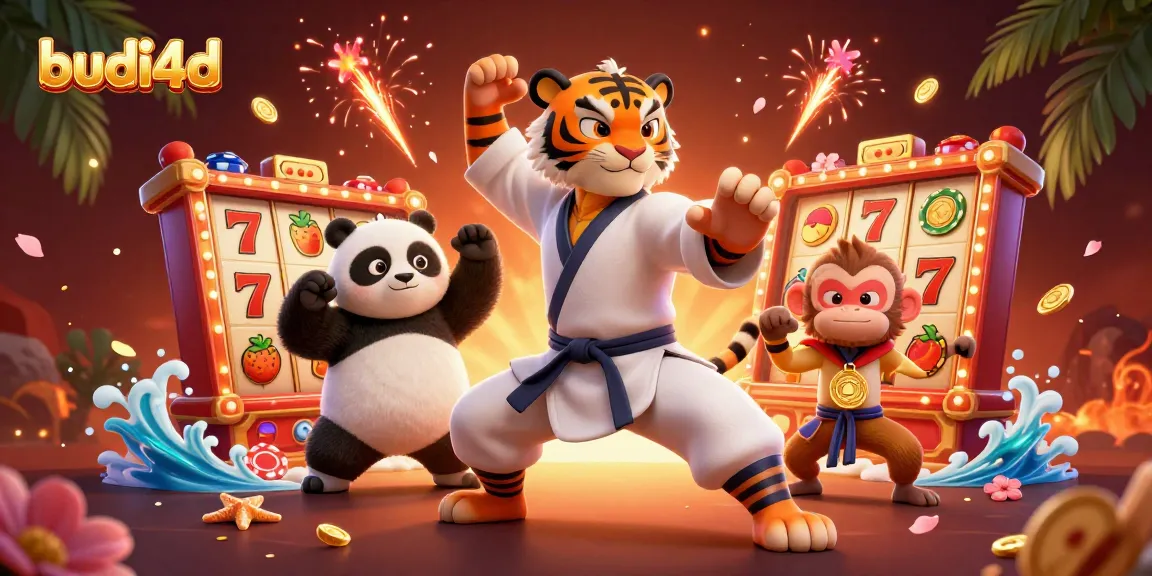 Experience winning opportunities at budi4d with a vibrant 3D casino scene featuring animated characters and game elements.