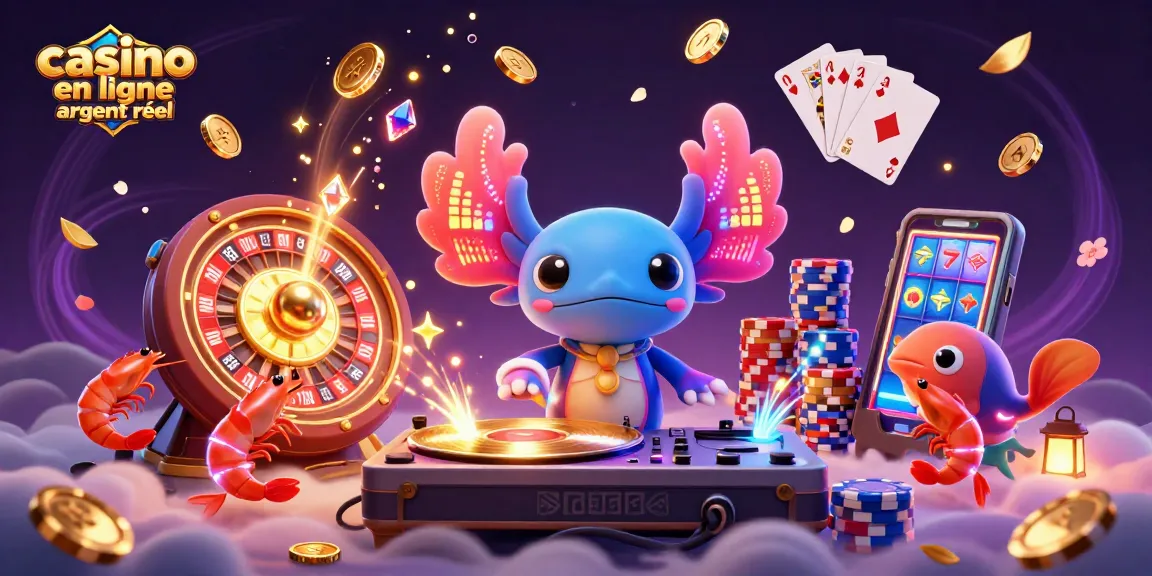Profitez du frisson d'un casino en ligne argent réel avec un DJ axolotl vibrant et des pièces d'or éclatantes.