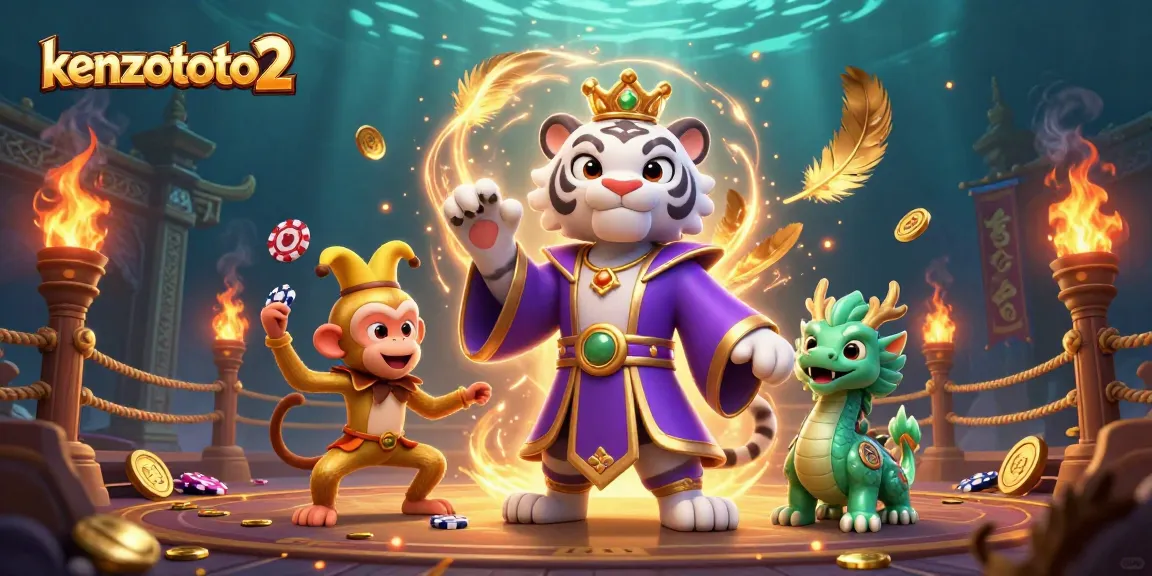 Kenzototo2, platform taruhan togel terbaik dengan jester mengocok chip poker di ajang permainan.