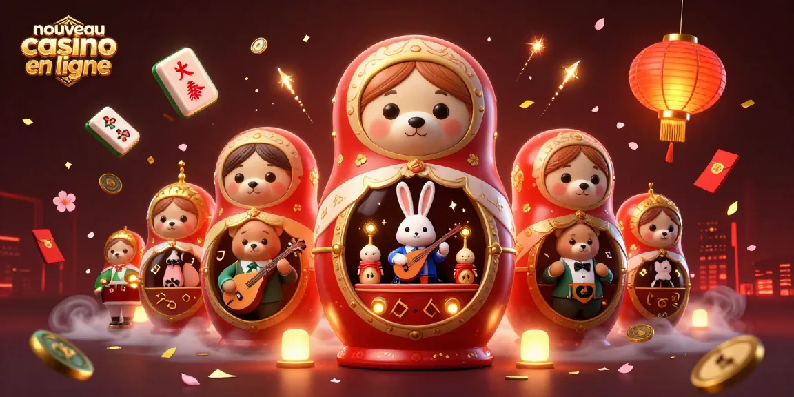 Découvrez l'illustration vibrant d'un nouveau casino en ligne avec des ours et des éléments de jeu