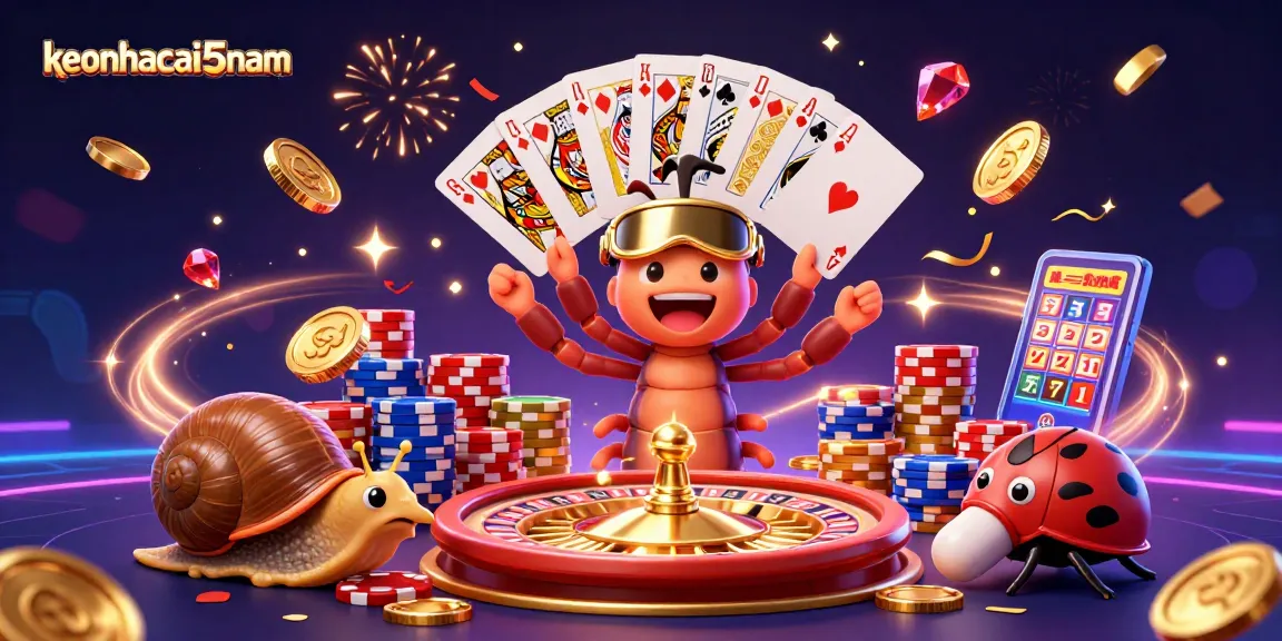 Engage with keonhacai5nam in a vibrant casino scene featuring lively characters and action-packed gameplay.