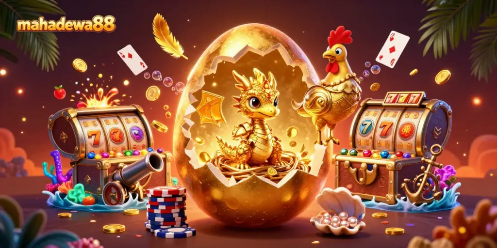 Experience thrilling gaming moments with mahadewa88 through stunning golden dragon and casino elements.