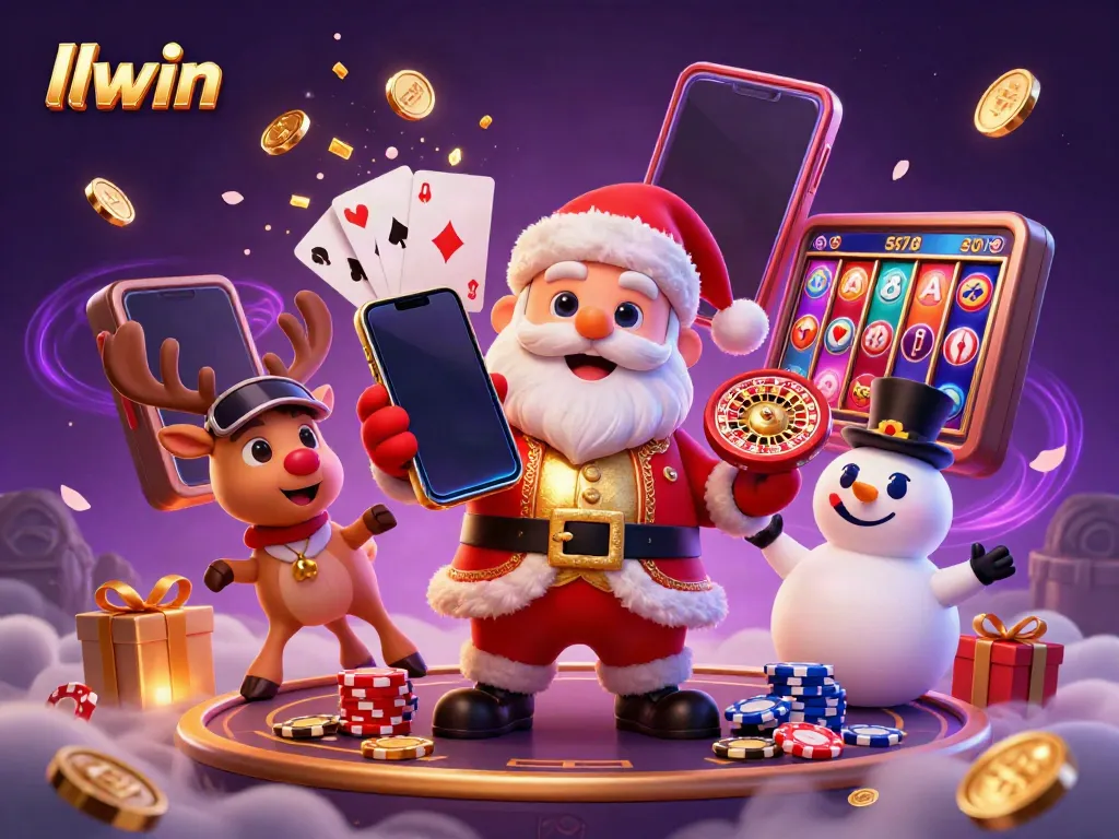 Experience thrilling gameplay with llwin as Santa and friends celebrate casino wins.