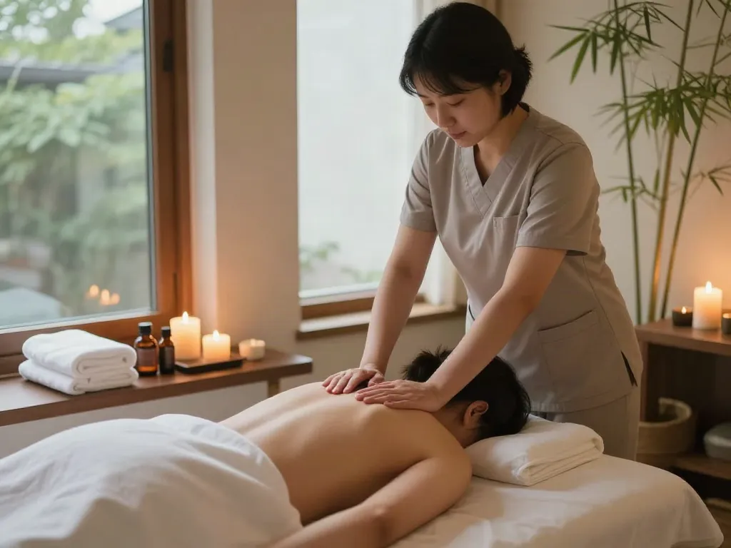 Experience a soothing 구월동출장마사지 in a serene spa environment.
