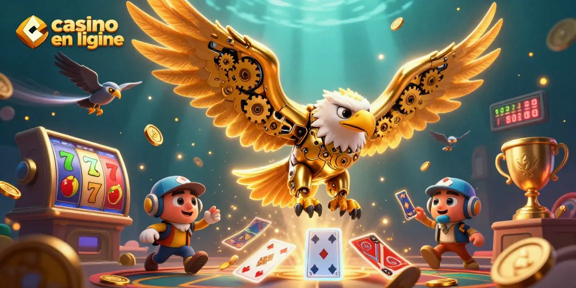 Vivez l'excitation du casino en ligne avec cette illustration 3D captivante de jeux de machines à sous.