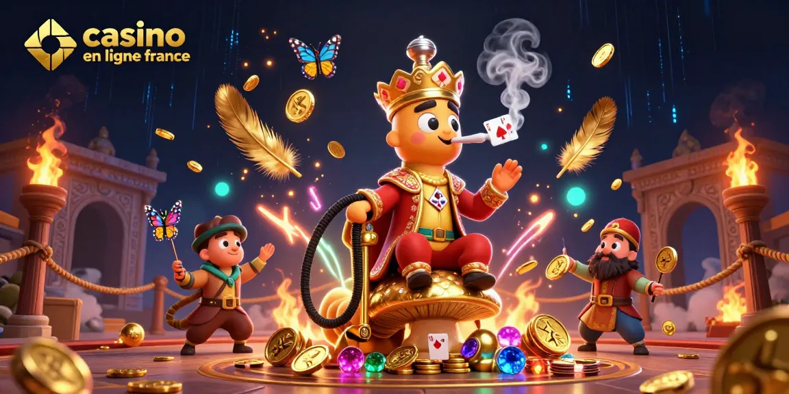 Jouez à des jeux de casino en ligne France avec une illustration de maître d'hookah en tenue de sultan.
