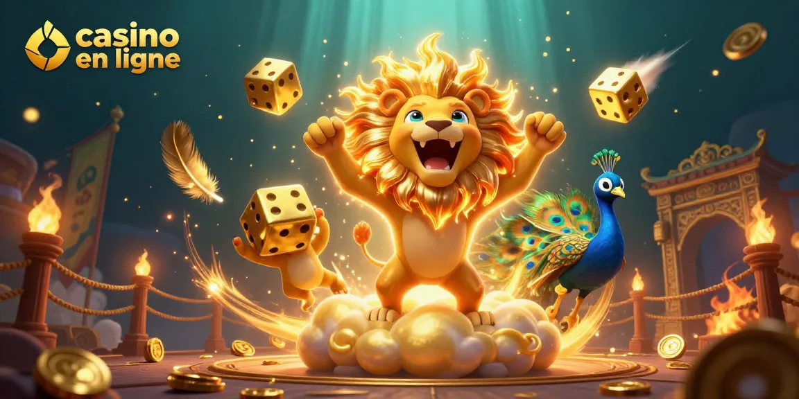 Gagnez en jouant au casino en ligne avec cette illustration de jeux captivants et pièces d'or étincelantes.