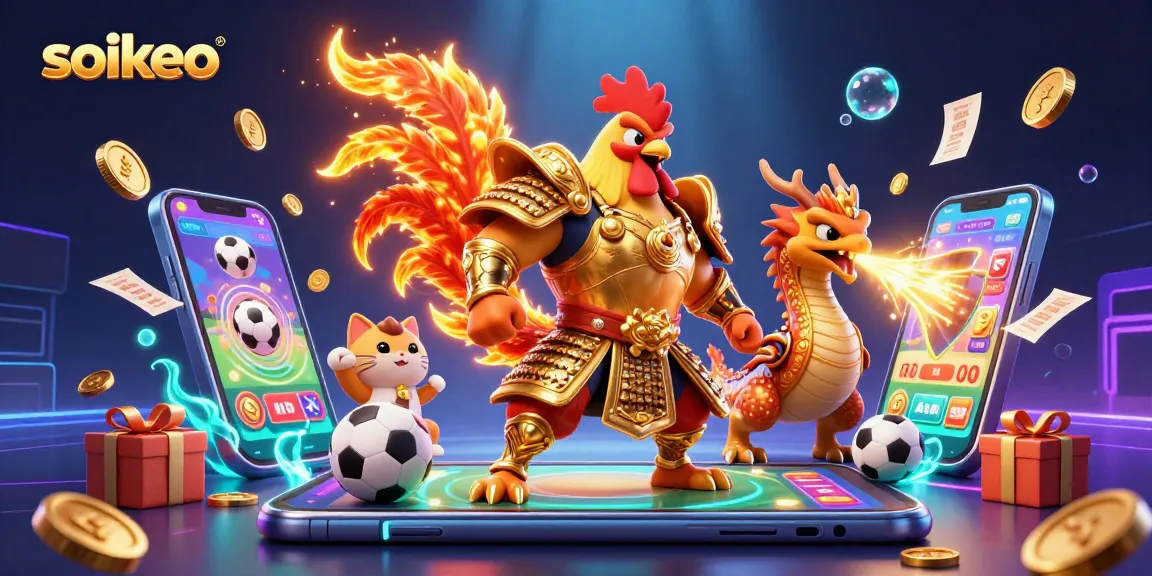 Bet on sports with Soikeo's expert analysis and dynamic betting options showcased in vibrant illustration.