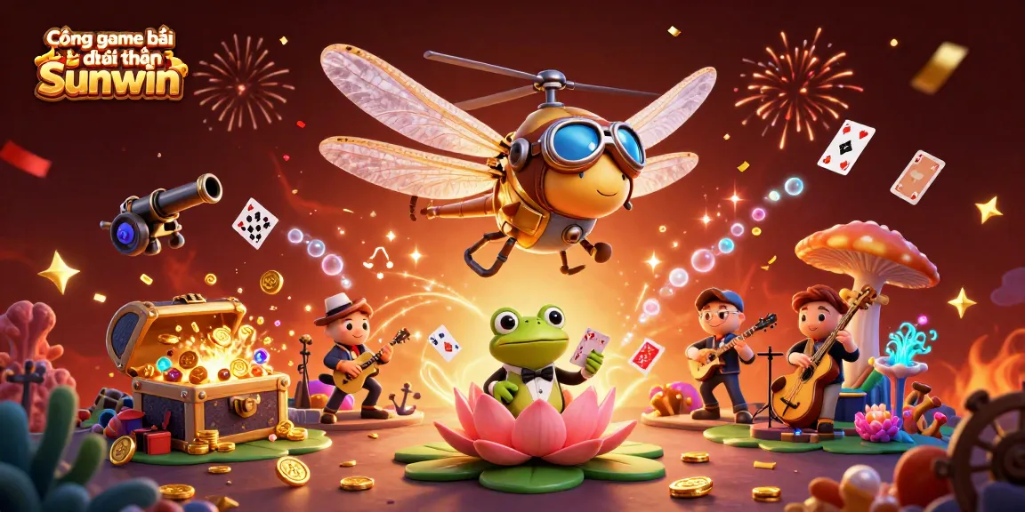 Experience Cổng game bài đổi thưởng Sunwin with a thrilling 3D casino scene showcasing vibrant characters and rich game elements.
