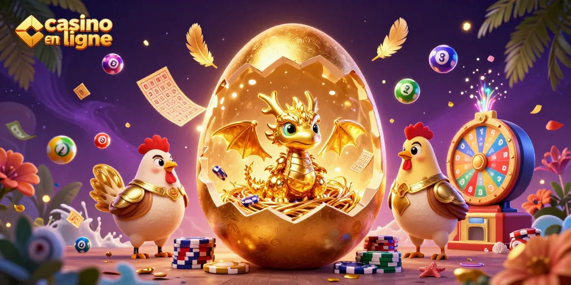 Jouez au casino en ligne avec un dragon doré et des jeux de hasard dynamiques.