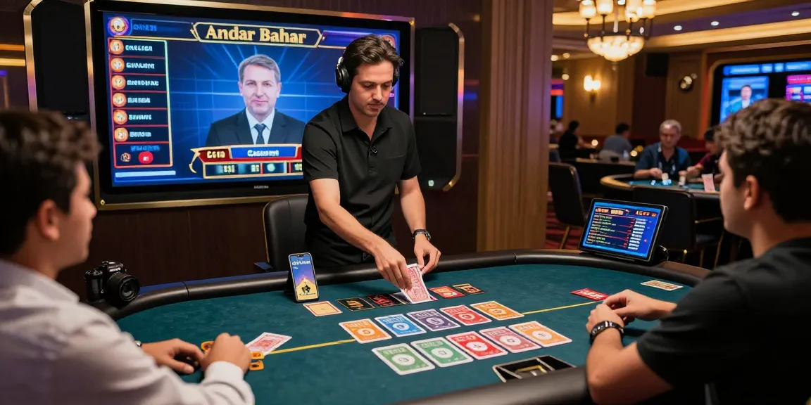 Engaging Andar Bahar live casino game with real dealer and players in action.