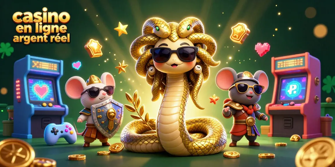 Profitez de l'action excitante au casino en ligne argent réel avec une scène dynamique de personnages mythologiques et des machines à sous colorées.