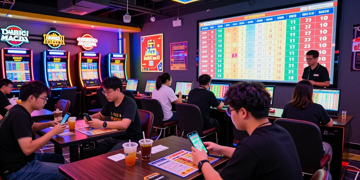 Excited players betting on toto macau live draw results in a vibrant lounge.