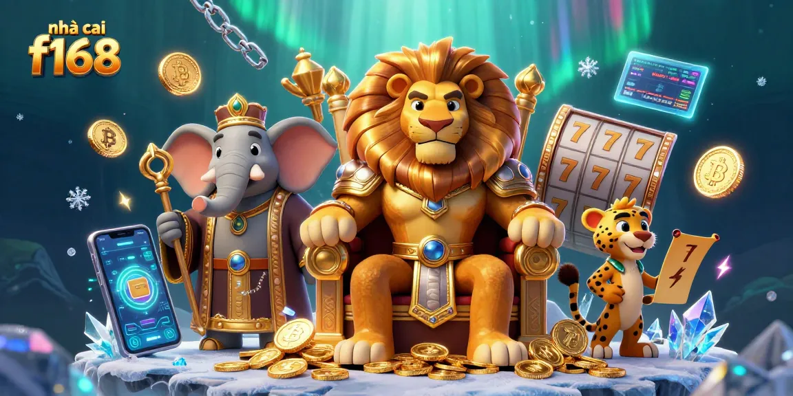 Engage in exciting gameplay with nhà cái f168, showcasing vibrant slot games amidst dynamic casino characters.