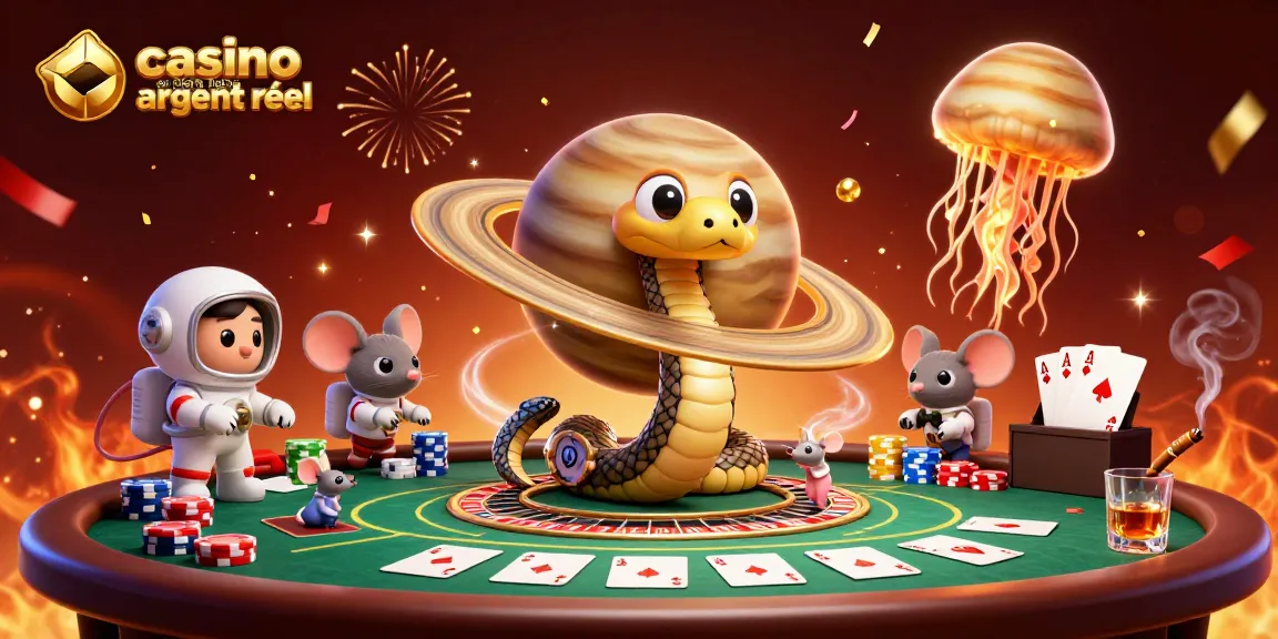 Les astronautes parient sur le "casino en ligne argent réel" tout en s'amusant autour de Saturne.
