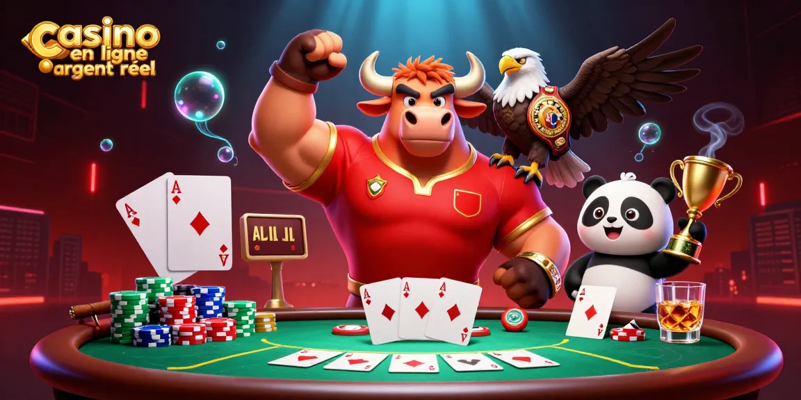 Gagnez des trophées au casino en ligne argent réel avec un taureau, un aigle et un panda.