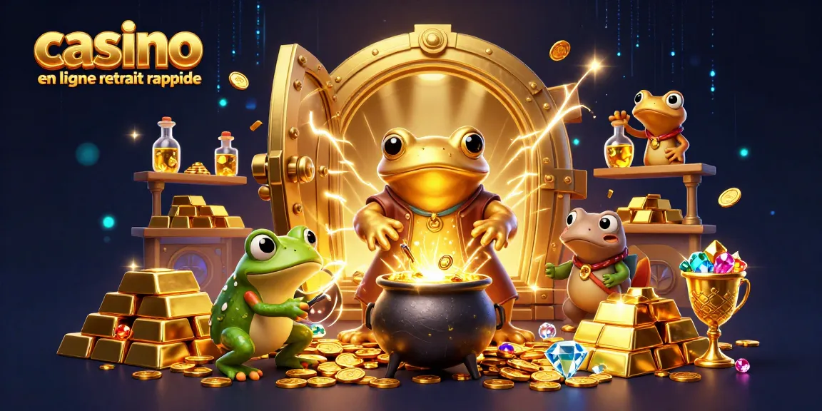 Découvrez les retraits rapides dans les casinos en ligne avec cette illustration vibrante.