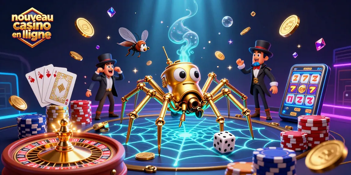 Un aperçu captivant du nouveau casino en ligne avec des personnages animés et une ambiance dynamique de jeu.