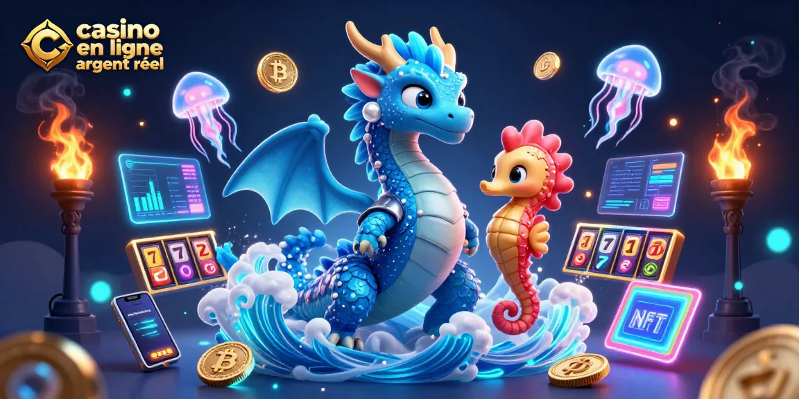 Jouez au casino en ligne argent réel avec des machines à sous et un dragon aquatique majestueux.