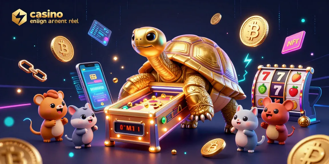 Jouer au casino en ligne argent réel avec une tortue dorée et des éléments de machine à sous.
