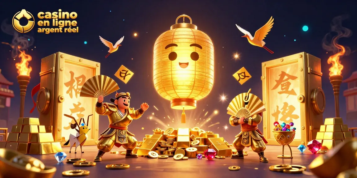 Profitez de l'animation dynamique de casino en ligne argent réel avec des symboles porte-bonheur et des trésors scintillants.