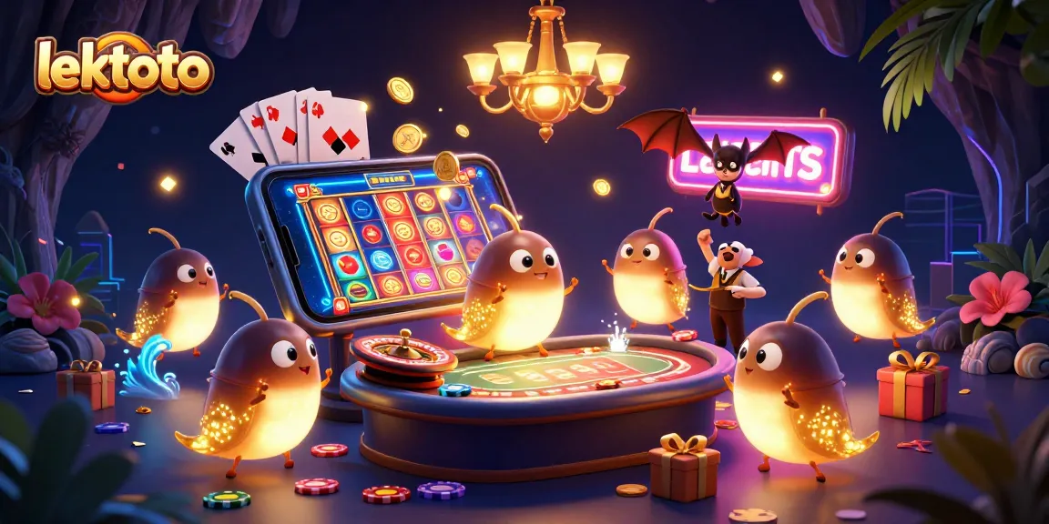 Experience the thrill of lektoto as glowworms illuminate a vibrant cave casino environment.